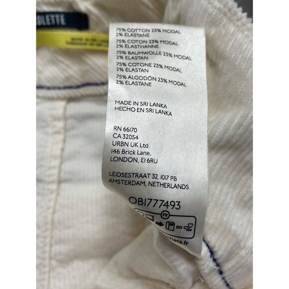 Maeve High-Rise Corduroy Wide-Leg Womens Pants Cream Size 29 - Picture 8 of 9